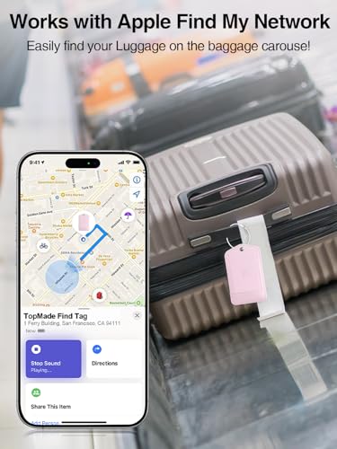 Image of TopMade Luggage Tags, Works with Apple Find My, Smart Suitcase Tag Tracker