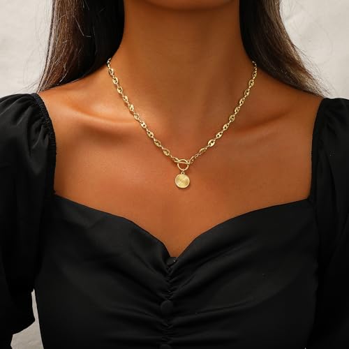 Layered Necklaces Set for Women, Dainty 14K Gold/Sterling Silver Plated Pendant Necklace Gold Chunky/Long Chain Stack Necklace Jewelry Gift for Women Trendy2