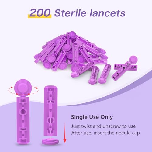 Lancets Compatible with Most Lancing Devices 30G Gauge Lancets for Diabetes Testing (200PCS) - Thumbnail 3