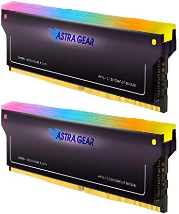 ASTRA GEAR RGB DDR4 16GB (2 x 8GB) 3200MHz (PC4-25600) CL16 Desktop Upgrade Gaming Memory Module Ram AHL16E6SC8G8E8G32K ASTRA GEAR RGB DDR4 16GB (2 x 8GB) 3200MHz (PC4-25600) CL16 Desktop Upgrade Gaming Memory Module Ram AHL16E6SC8G8E8G32K