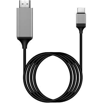 HDMI Cable USB C to HDMI 4K 2 m USB C Adapter Cable Compatible da Thunderbolt 3/4 a HDMI via MacBook Pro Micro 950/950XL Dell XPS13 Huawei P30/Mate 20 Xiaomi Air12.5 Samsung S10 etc.