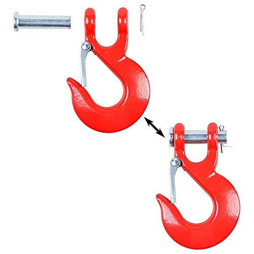 RUGCEL WINCH 3/8\" x 80\' Synthetic Winch Rope with Hook, Winch Cable with Protective Sleeve, Car Tow Recovery Cable for 4WD Off Road Vehicle Truck ATV UTV SUV(23,805 LBS Breaking Strength, Red Hook) - Thumbnail 2