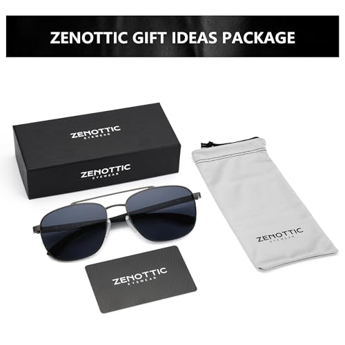 Image of ZENOTTIC Aviator Wood Polarized Sunglasses for Men 100% UV Protection Fishing Driving Golf