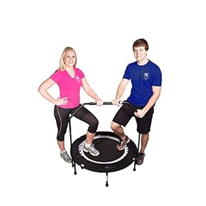 MaXimus PRO Folding Rebounder Fitness Trampoline | Voted #1 Indoor Mini Exercise Trampoline For Adults With Bar | Best Home Gym for Fitness & Lose Weight | FREE Storage Bag, Resistance Bands, Awesome ONLINE & DVD Workouts!