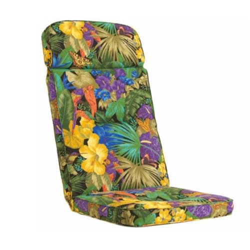 KETTtex EXKLUSIV Auflage Hochlehner Papagei I Gartenstuhl Polster 120x50x7cm I KTH3 Sitzauflage weich und robust I Wetter- und formbeständige Stuhlauflage I Pflegeleichte Sesselauflage I Dessin 8194