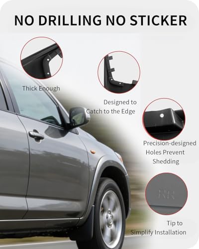 Image of Mud Flaps Compatible with Toyota RAV4 2006-2013, No Drilling Needed, 4PCS Front & Rear Splash Guards, OEM Style Mudguards for Wheel Liner Fenders, All-Weather Protection