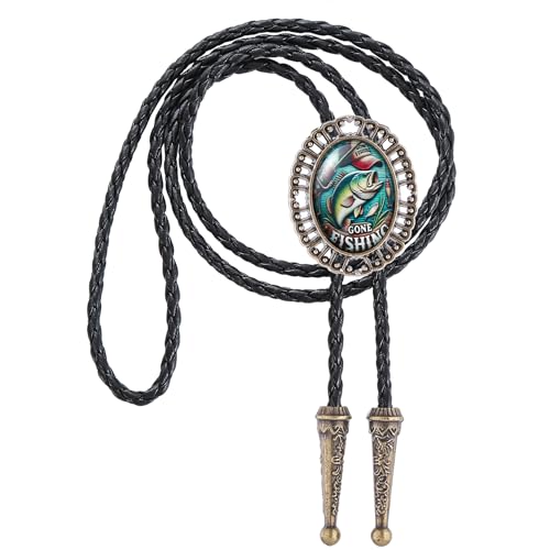 Image of Jeilwiy Bolo Tie for Men Western Cowboy Gothic Bolo Tie Necklace Halloween | Glow in Dark Bolo Tie for Men Women, 3D Halloween Bolo Tie, Gothic Western Ties, String Ties for Men Rodeo Leather Necktie