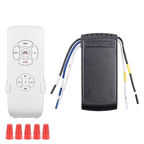 Alnicov Kit di Controllo remoto per Ventilatore da soffitto Wireless Universale temporizzazione e Controllo della velocità per Ventilatore e Lampada a Sospensione a soffitto