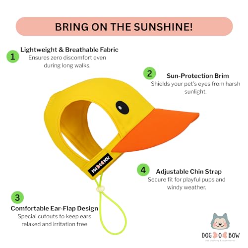 Image of Dog-O-Bow Duckie Baseball Cap for Dogs | Stylish, Durable & Comfortable Cap (Medium)