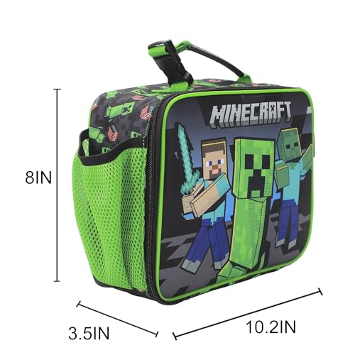 Image of Bioworld Minecraft Creepers and Block Characters Insulated Lunch Kit