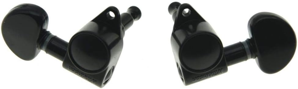Wilkinson 3x3 ROTO Style Full Size Sealed Guitar Tuners Tuning Keys Pegs Guitar Machine Heads Fits USA Les Paul or Acoustic Guitars Black