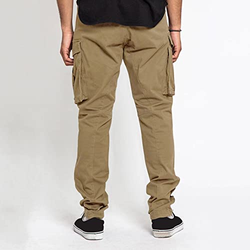 Cargo Pants for Men Outdoor Loose Drawstring Jogger Hiking Pants Casual Fashion Straight Leg Trousers3