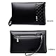 A-QMZL Handgelenktasche für Herren Handgelenk Handtasche Handgelenktasche PU Leder Großraum-Clutch mit Kartenfach Brieftasche Business Freizeit Bürohandtasche Geldbörsentasche für Männer (schwarz)