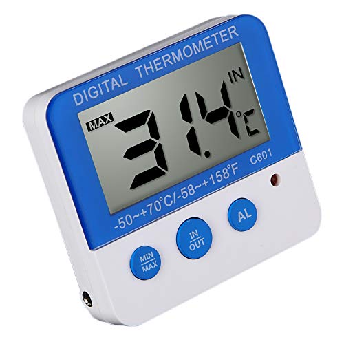 Pedkit Termômetro de geladeira digital com alarme e temperatura mínima máxima fácil de ler Display L