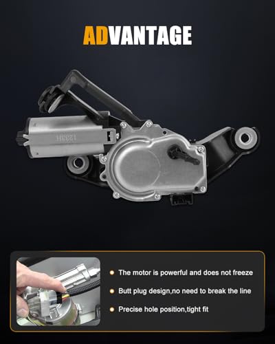 Image of ROADFAR Rear Windshield Wiper Motor Replacement for 1(E81) 2004-2011 67636921959,67637199569,6921959,7199569 Wiper Motor 3 Pins