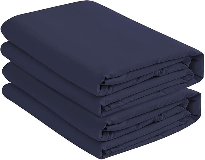 Ultra Soft Microfiber Full XL Fitted Sheets (2-Pack) 1800 Thread Count Deep 15 Pocket Wrinkle-Resistant Hypoallergenic Breathable Fits 54 x 80 Extra Long Full Beds (Full XL Navy Blue)