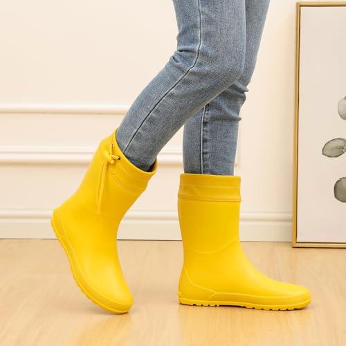 Asgard Women's Mid Calf Rain Boots Collar Gardening Boots Ultra Lightweight Portable Garden Shoes2