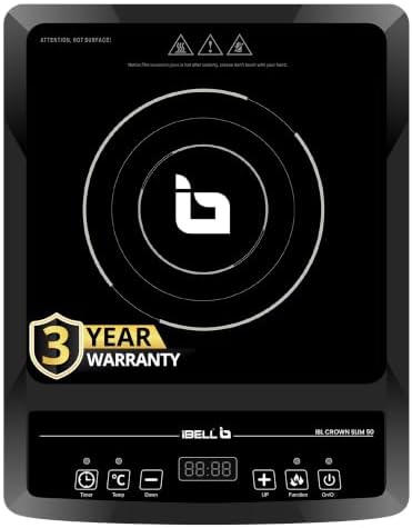 IBELL SLIM50 Induction Cooktop, 2000W, 3-YEAR WARRANTY, Digital Touch Control, LED Display,Auto Shut-Off & Overheat Protection [Black]