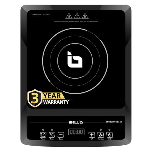 Image of IBELL SLIM50 Induction Cooktop, 2000W, 3 YEAR WARRANTY, BIS Certified, LED Display, Auto Shut-Off, Over Heat Protection (Black)