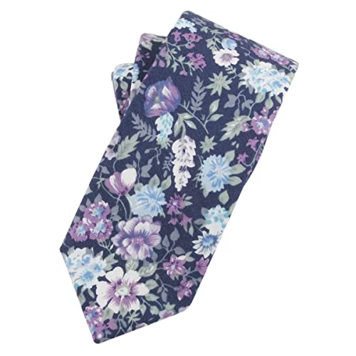 Image of Elfeves Men's Skinny Solid Color Tie Causal Cotton Linen Narrow Slim cut Necktie