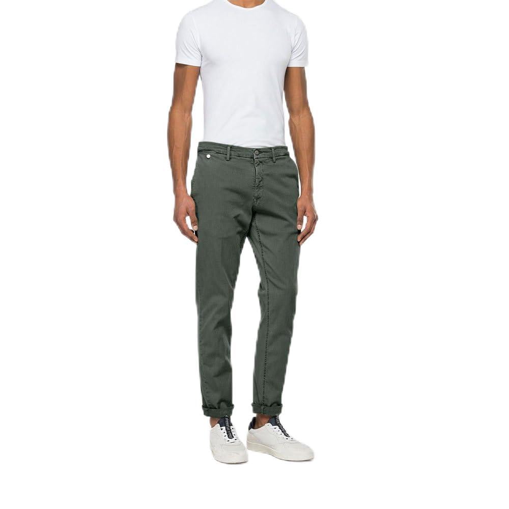 Replay Men's Benni Hyperchino Color Xlite Jeans, 030 Military Green, 32 W/32 L