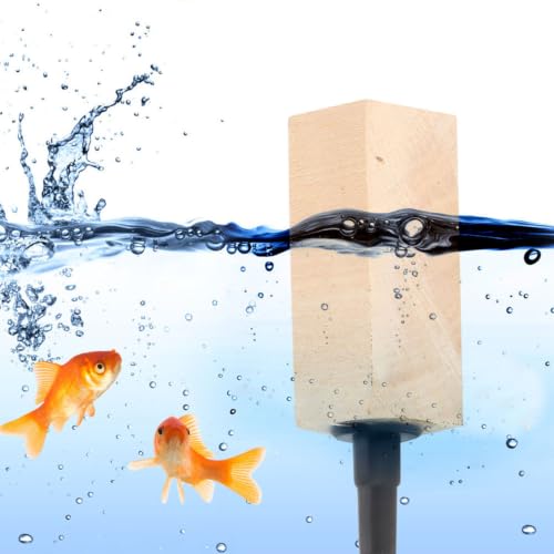 Image of TOPINCN Wooden Air Bubble Stone Diffuser, 2Pcs, Fine Bubbles for Aquarium, Pond, Hydroponic & Circulation System