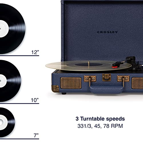 Crosley Cruiser Plus Tourne-Disque avec 2 Haut-parleurs, Bluetooth et AUX – Tourne-Disque Vintage à 3 Vitesses – pour vinyles de 7″, 10″ et 12″ – Portable avec étui intégré (Bleu.) - Les Beatles, Paul McCartney, John Lennon, RIngo Starr, George Harrison Crosley Cruiser Plus Tourne-Disque avec 2 Haut-parleurs, Bluetooth et AUX - Tourne-Disque Vintage à 3 Vitesses - pour vinyles de 7", 10" et 12" - Portable avec étui intégré (Bleu.) – Image 6