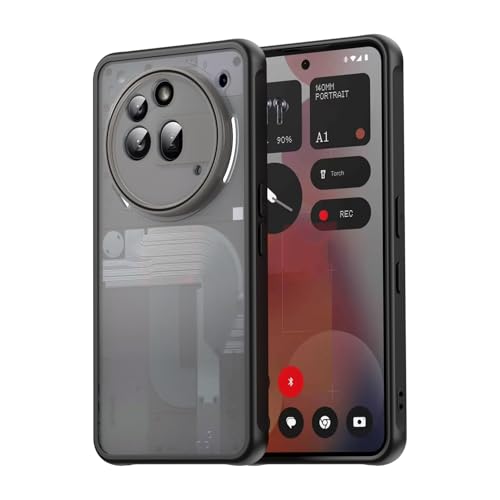 PanXCase für Nothing Phone 3a Pro Hülle Matt Transparente Militärische Stoßfeste Handyhülle Nothing Phone 3a Pro Schutzhülle (Schwarz)