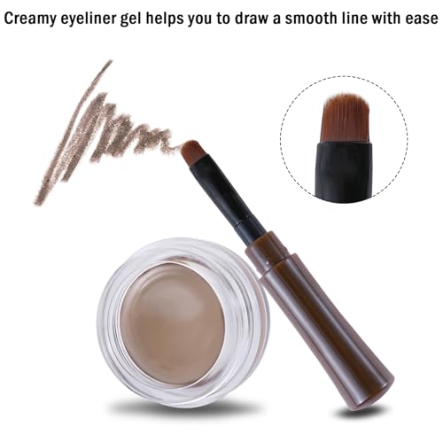 Eyeliner Gel Waterproof Eyeliner Maquillage des yeux en gel anti-calcaire Set de maquillage pour les yeux Longue tenue pour toute la journée Facile à appliquer (Blond) – Image 3