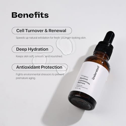 Image of Underated Retinol Liposomes Face Serum for Beginners Powered with Aquaporins & Hyaluronic Acid | Anti-Aging, Hydrating & Brightening | 30g