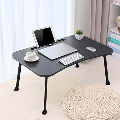 Lap Desk Large Bed Tray Multifunction Laptop Desk Foldable Portable Standing Breakfast Reading Tray Holder for Couch Floor for Adults/Students/Kids Black