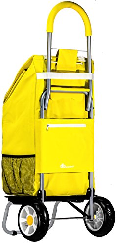 Image of dbest products Trolley Dolly Shopping Grocery Foldable Cart Storage Mom, Blue Polka Dot