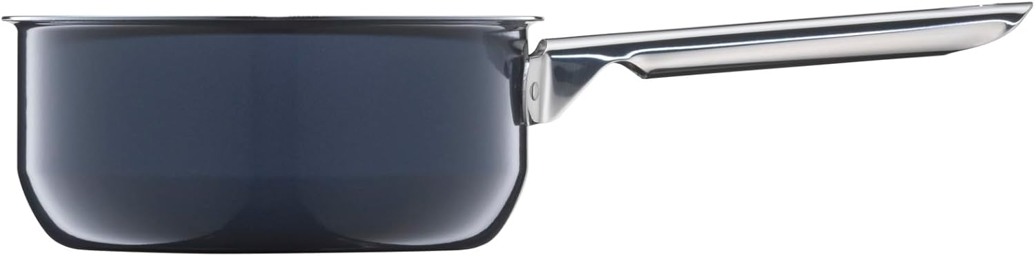 WMF Fusiontec Inspire Saucepan without Lid, 16 cm Small Pot 1.3 L, Small Cooking Pot, Pasta Pot, Induction Milk Pan, High-Tech Ceramic, Scratch-Resistant, Uncoated, Dark Blue, Made in Germany