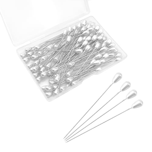 Quacc 100 PCS Corsage Pins with Box, Long Straight Wedding White ...