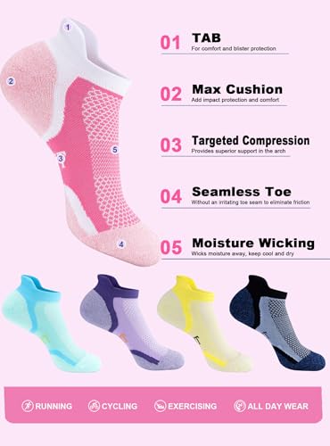 Image of Trusiel Women Ankle Compression Athletic Running Socks Low Cut 5 Pairs