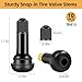 uadbau 10 Pcs Snap-in Tire Valve Stems, TR413 Rubber Tubeless Tire Valve Stems - Fits 0.453 Inch Rim Holes, Replacement Valve Stems for Tubeless Tires on Cars, Trucks, Lawn Mowers, Go-Karts (Black)