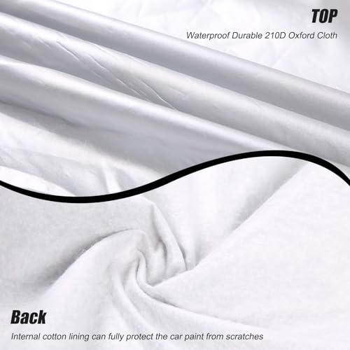 Image of Car Cover Waterproof All Weather for Compatible with Cadillac Escalade 2007-2014 Accessories, Full Exterior Outdoor Covers Rain Snow UV Sun Hail Protector with Contractible Hem (Sliver)