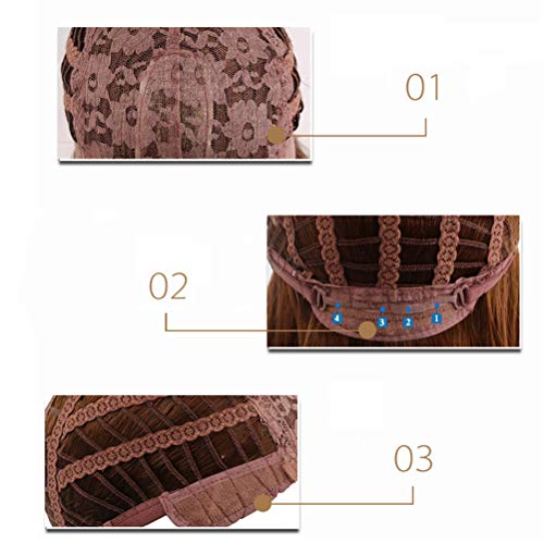 Lurrose Moda feminina peruca de cabelo reto curto peruca sintética feminina capa de cabelo natural a