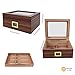 CIGAROL Cigar Humidor, Glass Top Desktop Humidor Case with Digital Hygrometer & Humidifier, Spanish Cedar Wood Lining Humidor Box, Holds 30 Cigars, Holiday Gift for Men