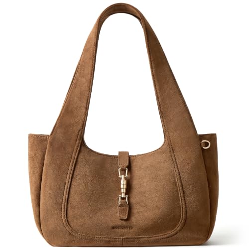 Image of BOSTANTEN Suede Shoulder Bag for Women Vintage Purse Dumpling Tote