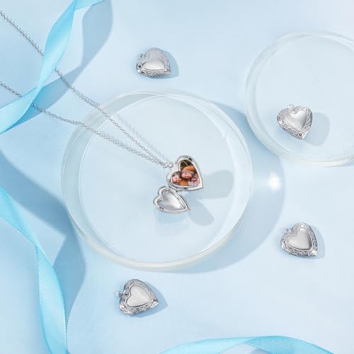 UNICRAFTALE 20Pcs 316 Stainless Steel Photo Pendants Hearts Lockets Pendants Heart Memory Locket Charm 22.5mm Metal Heart Charm Photo Locket Necklace Pendant for Valentine Gifts Jewelry Making Charms - Image 2