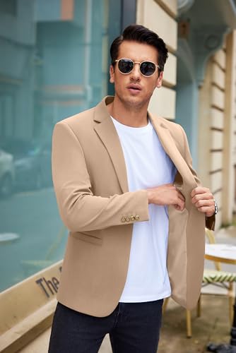 Image of COOFANDY Mens Casual Blazer Slim Fit Suit Jacket One Button Sport Coats