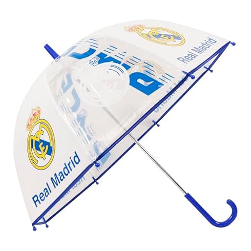 Kids Euroswan Paraguas de campana transparente de 48,26 cm, manual del Real Madrid FC, multicolor, Talla única | Ya disponible en tu tienda friki favorita! En mundofriki.es! Kids Euroswan Paraguas de campana transparente de 48,26 cm, manual del Real Madrid FC, multicolor, Talla única | Ya disponible en tu tienda friki favorita! En mundofriki.es!
