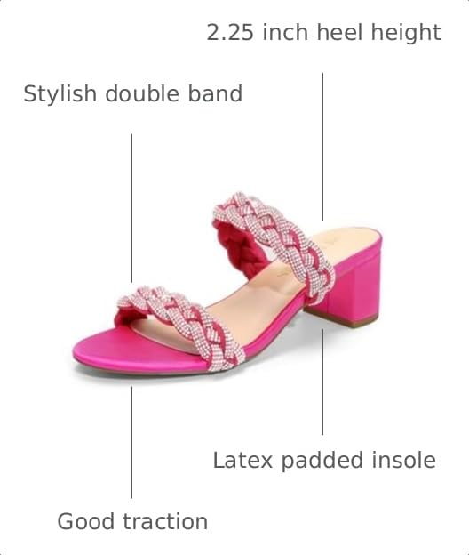 Image of DREAM PAIRS Women's Two Braided Strap Low Heels For Women Open Toe Block Chunky Heels Sandals Holiday Party Wedding Dress Pumps Shoes