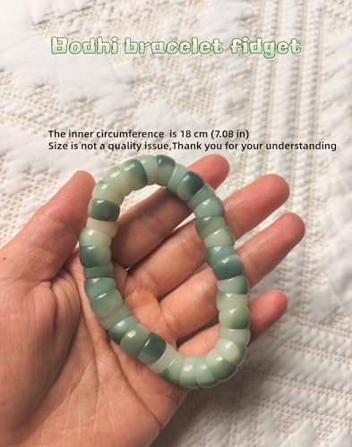 Image of Natural Bodhi Seeds Beads Bracelet, Zen Fidget Stretch Color Gradient Bracelet for Mind-Calming, Meditation Practice Beads Accessory for Women and Men