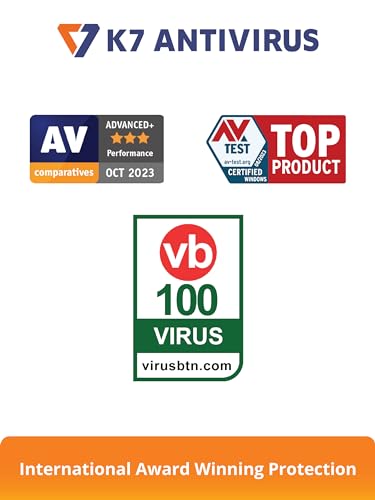 Image of K7 Antivirus | K7 Total Security Antivirus 2026 | 1 User 1 Year | Anti-Ransomware, Web Protection, Wi-Fi Security Advisor | Windows Desktop, Laptop, PC| Email Delivery in 2 hours