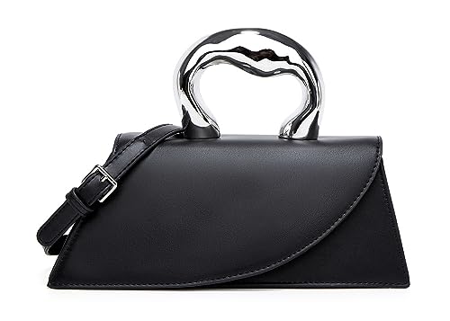 Bolsa tiracolo pequena prata Y2K bolsa noturna feminina - Hobo Shoulder Tote Bag 2025, B Preto, One Size