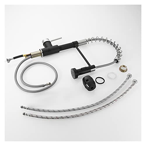 Grifo de cocina con pulverizador de acero inoxidable cepillado con monomando moderno 5