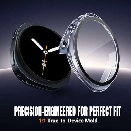 Easuny 2 Pack Waterproof Privacy Case with Tempered Glass Screen Protector for Samsung Galaxy Watch 9/8 40mm, Overall Protection Anti-Slip Scratch-Resistant Cover for Galaxy Watch9 Watch8 by Easuny - Used condition - Image 7
