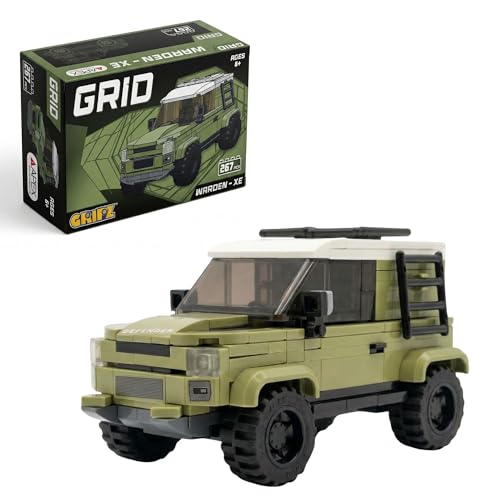 Image of GRIPZ Grid Car Building Blocks Set for Kids 6+ | DIY Construction Toy Vehicles | Educational STEM Building Kit | Creative Brick Toy Set for Boys & Girls (Warden XE)